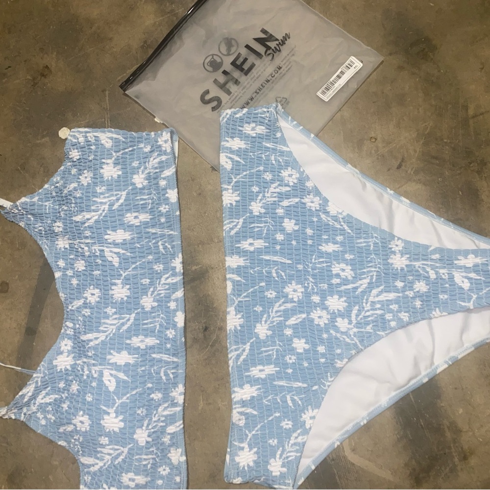 Blue Floral Bikini Set